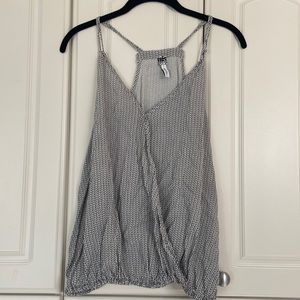 Black and White patterned Razor Back Tank Top